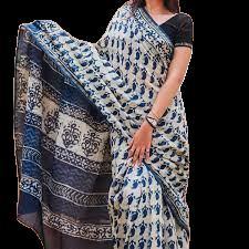 Chanderi print saree