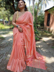 Semi Ghicha check Dilk Saree
