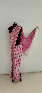 Soft silk hand print saree