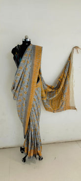 Soft silk hand print saree