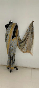 Soft silk hand print saree