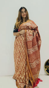Soft silk batik print saree