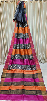 Pure tussar silk print saree