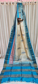 Pure tussar silk print saree