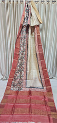 Pure tussar silk print saree