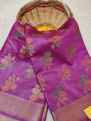 Pure Kota staple silk saree with beautiful meenakari design