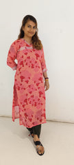 Pure linen digital print kurti