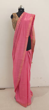 Soft silk tample border buta saree