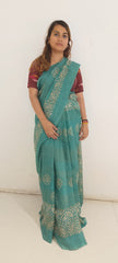Banswara batik print silk saree
