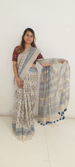 Banswara batik print silk saree