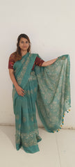 Banswara batik print silk saree