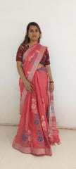 Pure linen saree