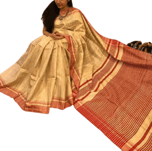 Tussar ghicha silk saree silkzon.in