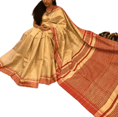 Tussar ghicha silk saree silkzon.in