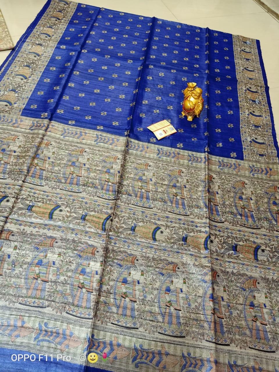 Tussar Madhubani Silk Saree silkzon.in