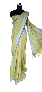 Khadi Linen buta saree SILKMA
