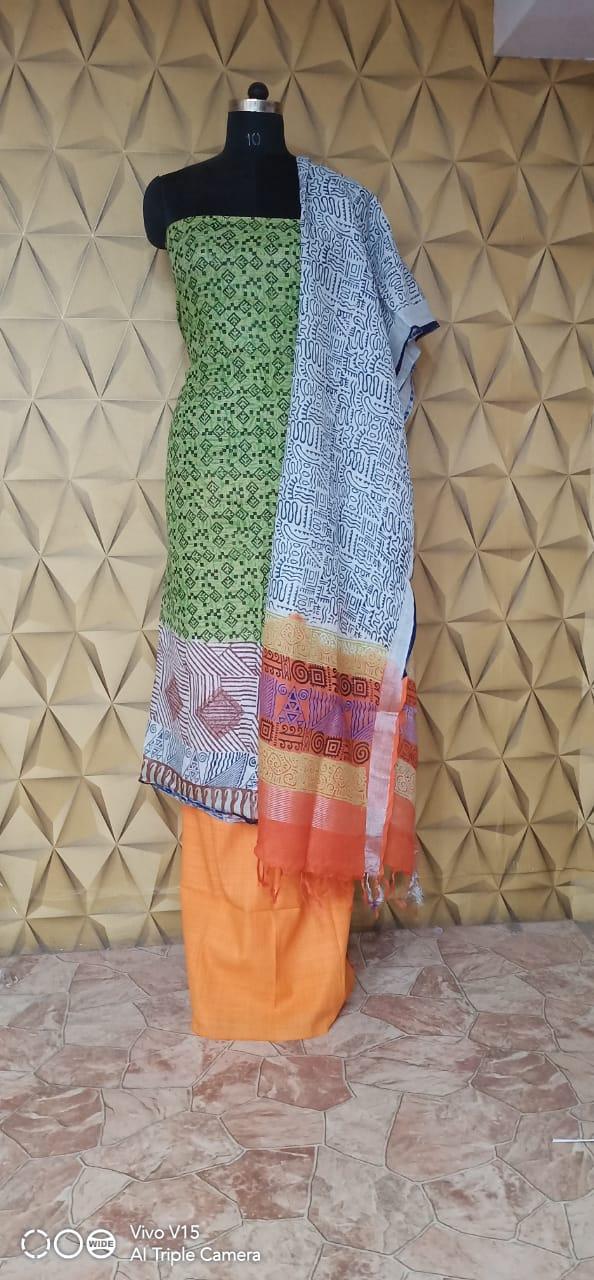 Linen print suit silkzon.in