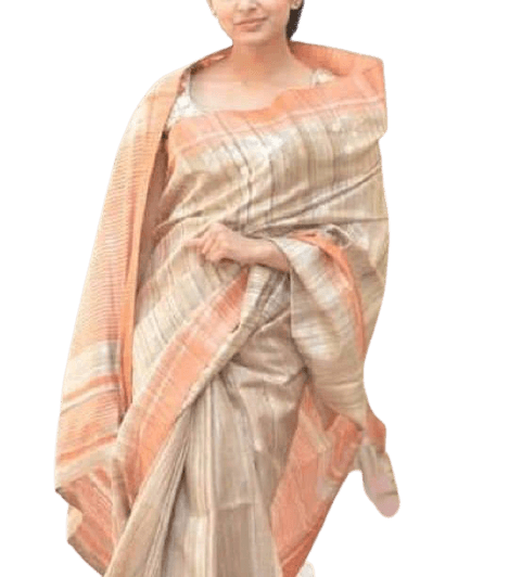 Tussar ghicha silk saree silkzon.in