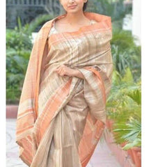 Tussar ghicha silk saree silkzon.in