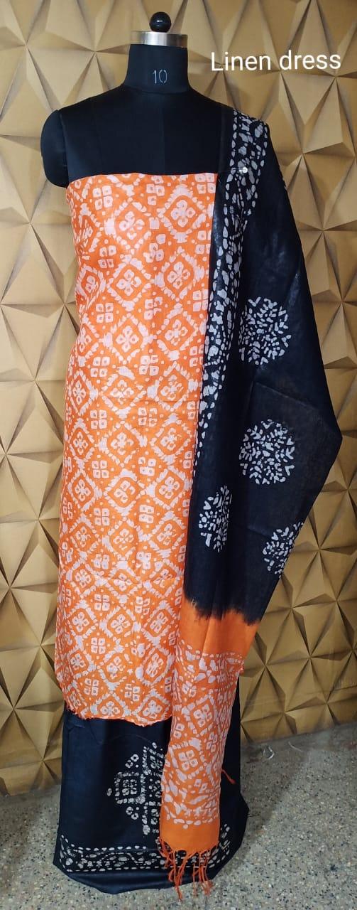 Linen print suit silkzon.in