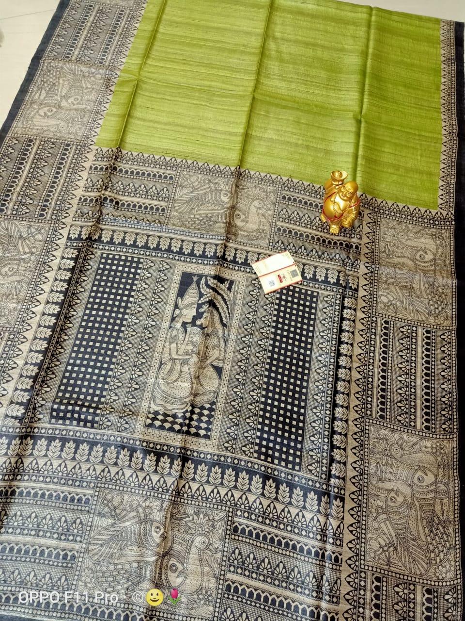 Tussar Madhubani Silk Saree silkzon.in