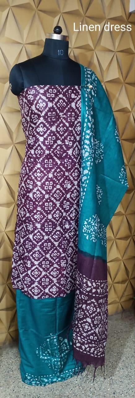 Linen print suit silkzon.in