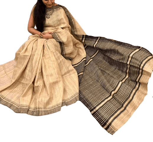 Tussar ghicha silk saree silkzon.in