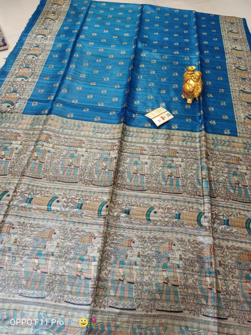 Tussar Madhubani Silk Saree silkzon.in