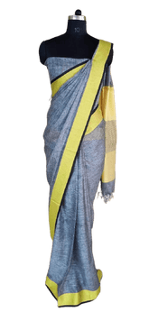 Linen saree silkzon.in