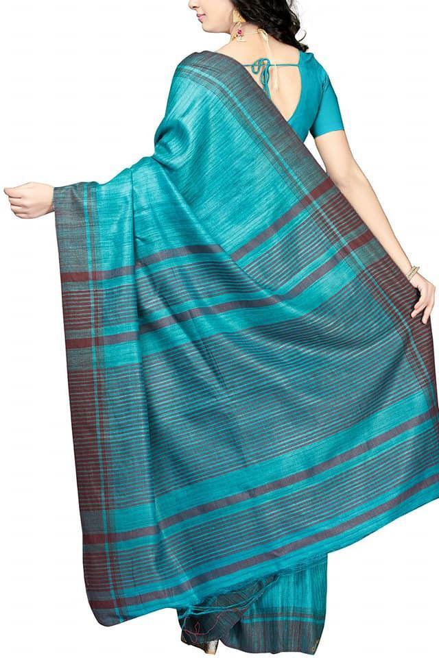 Tussar ghicha silk saree silkzon.in