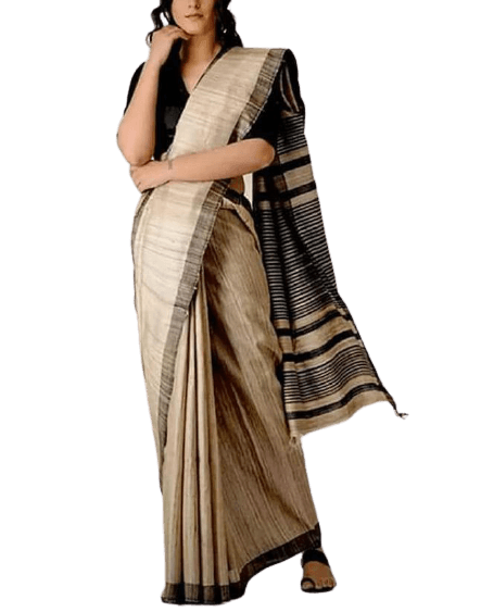 Tussar ghicha silk saree silkzon.in