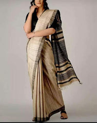 Tussar ghicha silk saree silkzon.in