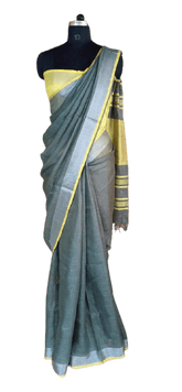 Linen saree silkzon.in