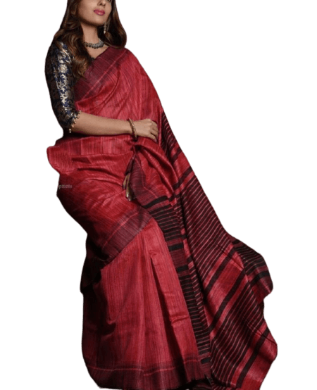 Tussar ghicha silk saree silkzon.in