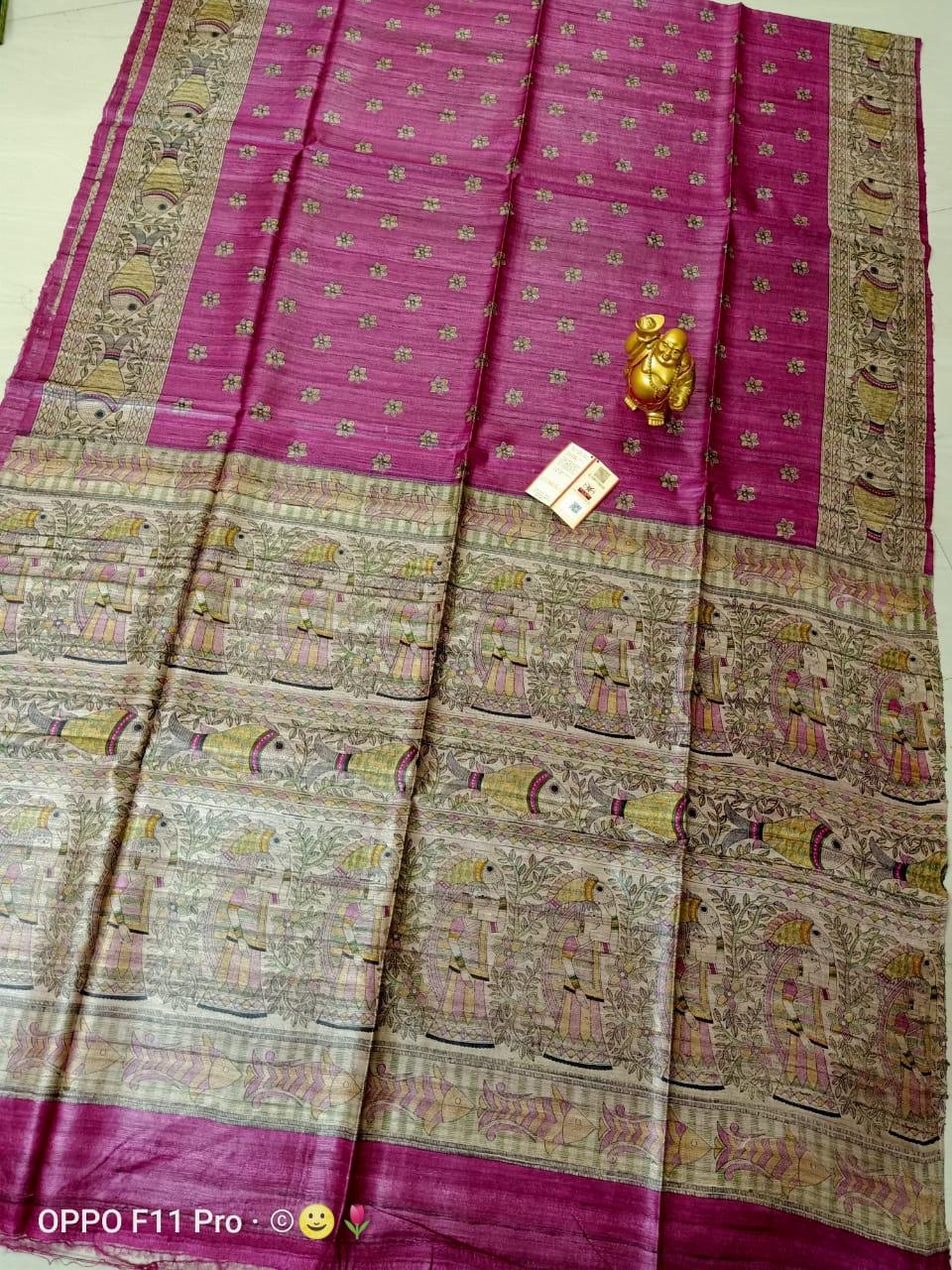 Tussar Madhubani Silk Saree silkzon.in