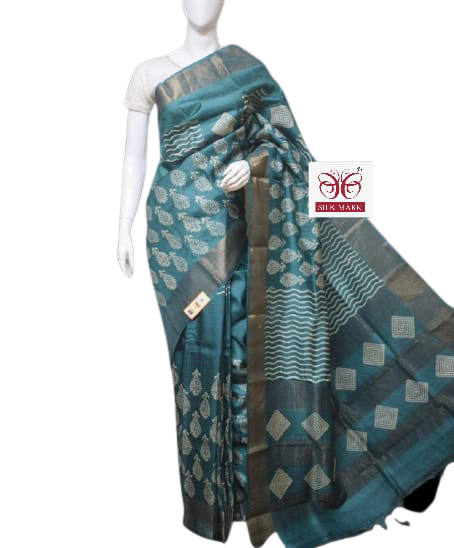 Pure Tussar Silk print saree