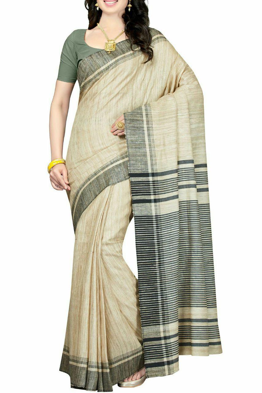 Tussar ghicha silk saree silkzon.in