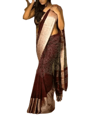 Linen saree silkzon.in