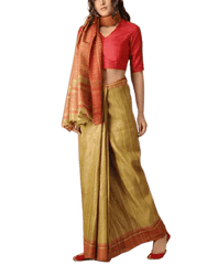 Tussar ghicha silk saree silkzon.in
