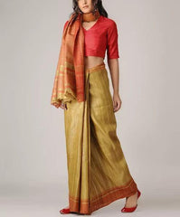 Tussar ghicha silk saree silkzon.in