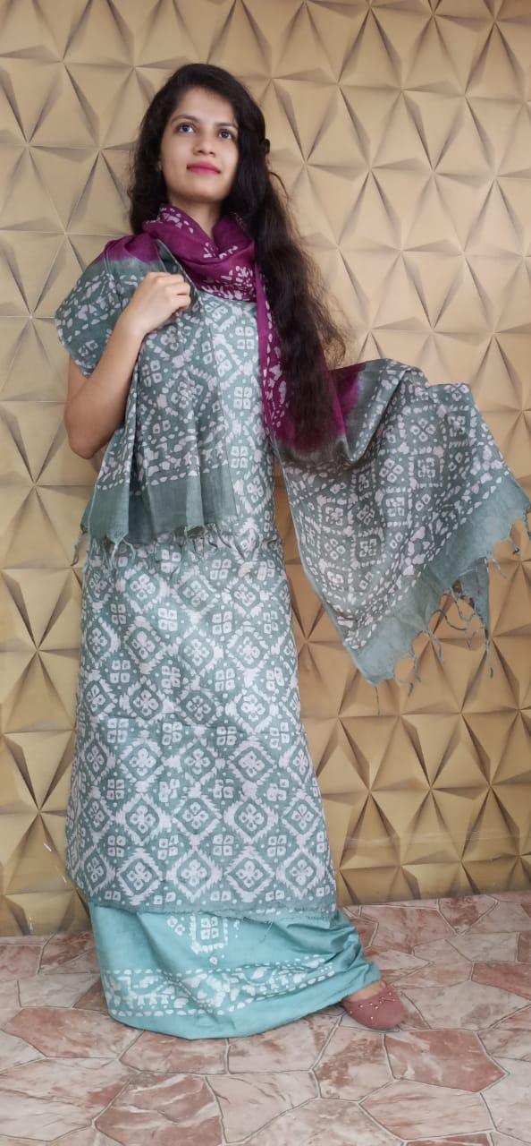 Linen print suit silkzon.in