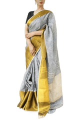 Linen saree silkzon.in