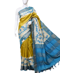 Pure Tussar Silk print saree