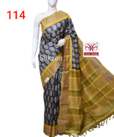 Pure Tussar Silk print saree