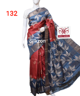 Pure Tussar Silk print saree
