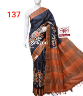 Pure Tussar Silk print saree