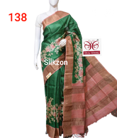 Pure Tussar Silk print saree