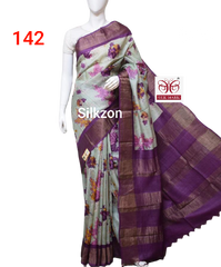 Pure Tussar Silk print saree