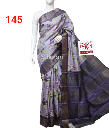 Pure Tussar Silk print saree