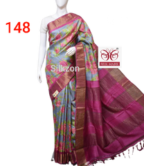 Pure Tussar Silk print saree